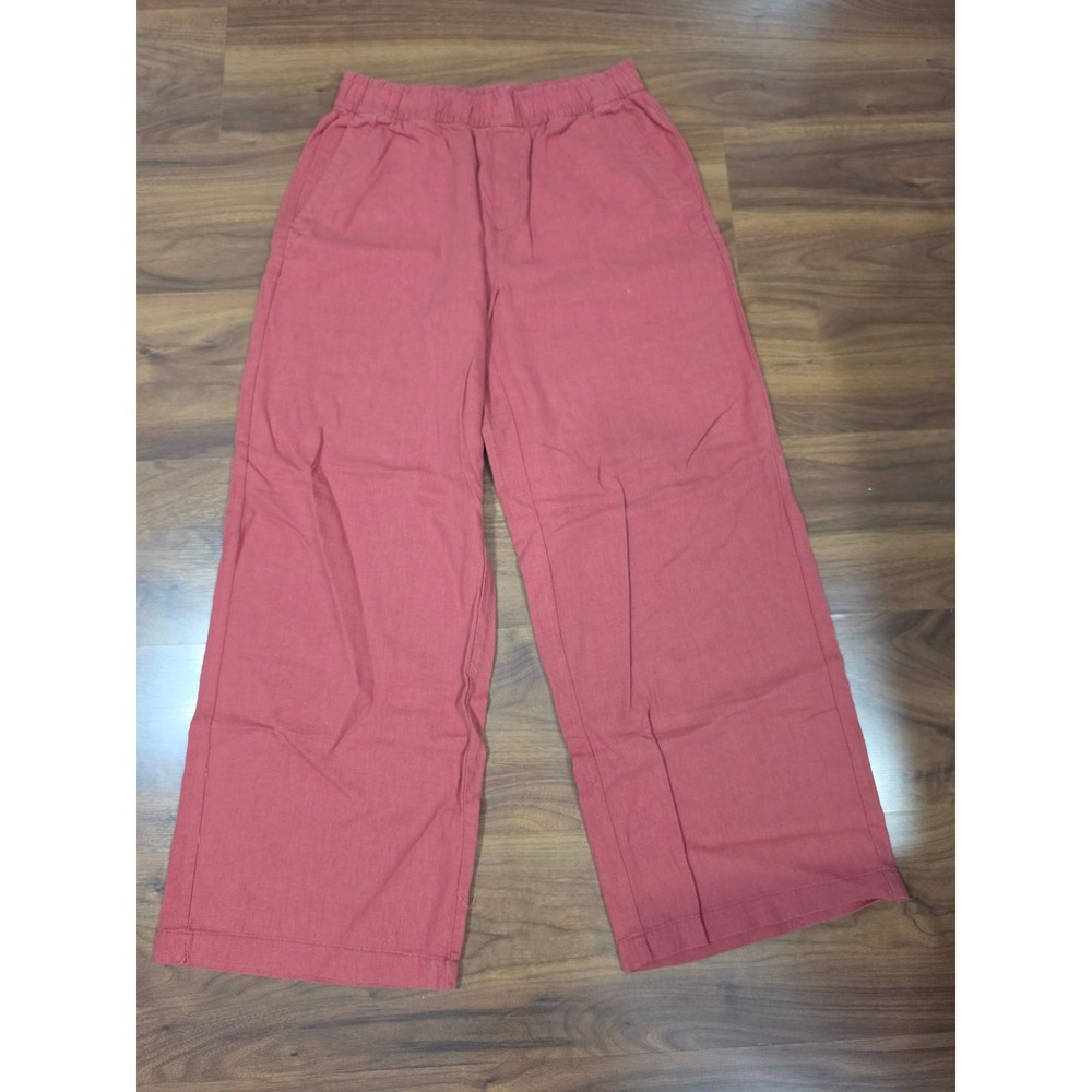 Excellent Old Navy Pants Small Coral Pink High-Rise Wide Leg Crop Style